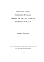 Form-plus-fabric : northeast Thailand ceramic technology from the Bronze to Iron Ages