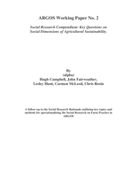 Social Research Compendium: Key Questions on Social Dimensions of Agricultural Sustainability
