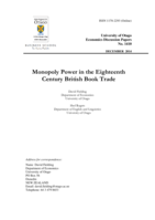 Monopoly Power in the Eighteenth Century British Book Trade