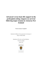 Advanced versus basic life support in the prehospital setting: impacts on survival following major trauma in Aotearoa New Zealand