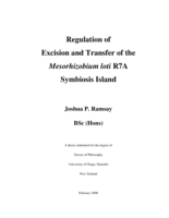 Regulation of excision and transfer of the Mesorhizobium loti R7A symbiosis island