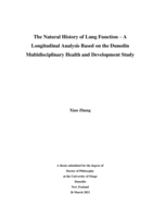The natural history of lung function - A longitudinal analysis based on the Dunedin Multidisciplinary Health and Development Study