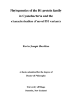 Phylogenetics of the D1 protein family in Cyanobacteria and the characterisation of novel D1 variants