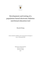 Development and testing of a population-based electronic diabetes nutritional education tool