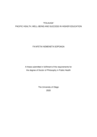 "Folauga" - Pacific health, well-being and success in higher education
