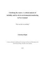 Clarifying the waters: A critical analysis of turbidity and its role in environmental monitoring in New Zealand