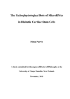 The pathophysiological role of microRNAs in diabetic cardiac stem cells