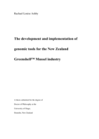 The development and implementation of genomic tools for the New Zealand Greenshell™ Mussel industry