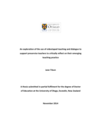 An exploration of the use of videotaped teaching and dialogue to support preservice teachers to critically reflect on their emerging teaching practice