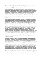 Response to Marcin Roszkowski 2023: Modelling doctoral dissertations in Wikidata knowledge graph: Selected issues