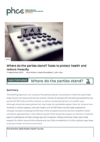 Where do the parties stand? Taxes to protect health and reduce inequity