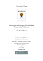 Motivations and Attitudes of New Zealand Conservation Volunteers