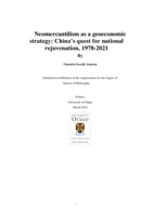 Neomercantilism as a geoeconomic strategy: China’s quest for national rejuvenation, 1978-2021