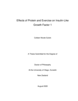 Effects of protein and exercise on insulin-like growth factor 1
