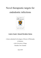 Novel therapeutic targets for Endodontic infections