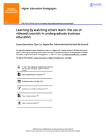 Learning by watching others learn: the use of videoed tutorials in undergraduate business education
