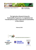The Agriculture Research Group on Sustainability Programme: The Design of A Longitudinal and Transdisciplinary Study of Agricultural Sustainability in New Zealand