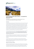 Communicating public health evidence – a successful first year for the PHCC
