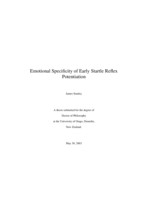 Emotional Specificity of Early Startle Reflex Potentiation