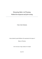 Measuring Baby-Led Weaning: Method development and pilot testing