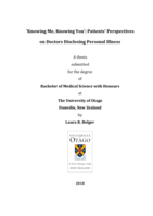 ‘Knowing Me, Knowing You’: Patients’ Perspectives on Doctors Disclosing Personal Illness