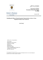 Modelling the Effects of Socio-Economic Characteristics on Survey Trust: Empirical Evidence from Cameroon