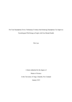 Put Your Smartphone Down: Preliminary Evidence that Reducing Smartphone Use Improves Psychological Well-being in People with Poor Mental Health