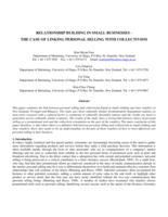 Relationship building in small businesses - the case of linking personal selling with collectivism
