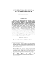 Animal Law Syllabus Design: A New Zealand Perspective