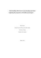 Understanding effectiveness in peacekeeping operations: Exploring the perspectives of frontline peacekeepers
