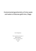 Environmental geochemistry of mine waste and waters at Macraes gold mine, Otago