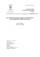How Much Does Women’s Empowerment Influence their Wellbeing? Evidence from Africa