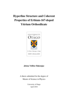 Hyperfine Structure and Coherent Properties of Erbium-167-doped Yttrium Orthosilicate