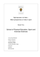 Ngā tapuwae o te haka - Māori perspectives on haka in sport