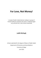 For Love, Not Money! A study of health-related decision making in a group of female healthcare assistants who work in residential aged care and who live in low-income households
