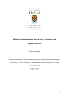 Effect of implantoplasty on fracture resistance and implant surface