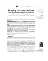 Revealing barriers to healthier fast food consumption choices