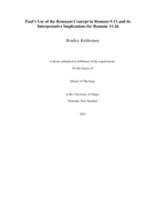 Paul’s Use of the Remnant Concept in Romans 9-11 and its Interpretative Implications for Romans 11:26