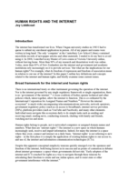 Human Rights and the Internet