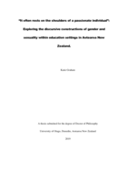 “It often rests on the shoulders of a passionate individual”: Exploring the discursive constructions of gender and sexuality within education settings in Aotearoa New Zealand.