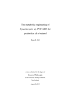 The metabolic engineering of Synechocystis sp. PCC 6803 for production of n-butanol
