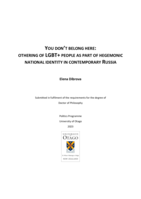 You don’t belong here: othering of LGBT+ people as part of hegemonic national identity in contemporary Russia