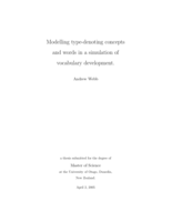 Modelling type-denoting concepts and words in a simulation of vocabulary development.