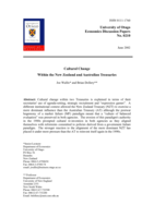 Cultural change within the New Zealand and Australian Treasuries