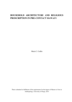 Household Architecture And Religious Proscription In Pre-Contact Hawai‘I