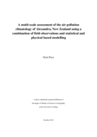 A multi-scale assessment of the air pollution climatology of Alexandra, New Zealand using a combination of field observations and statistical and physical based modelling