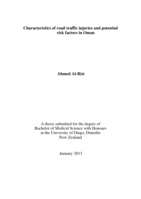 Characteristics of road traffic injuries and potential risk factors in Oman