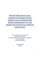 Mental Health Service-users’ experiences of people-centred joined-up care in Aotearoa New Zealand: development of a new people-centred joined-up model and questionnaire