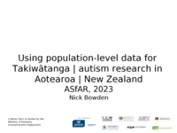 Using population-level data for Takiwātanga | autism research in Aotearoa | New Zealand