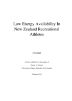 Low Energy Availability in New Zealand Recreational Athletes